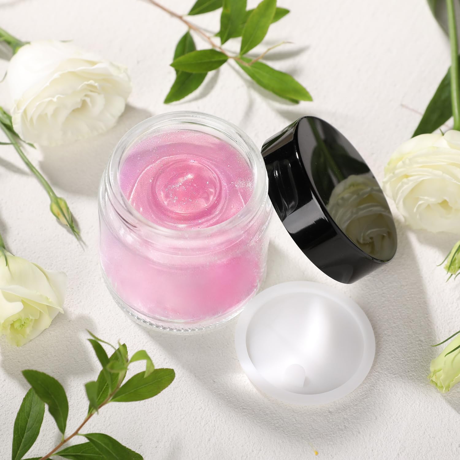 2 Oz Glass Jars With Lids,3 Pack Clear Small Glass Cosmetic Jars With Lids,60 Ml Empty Glass Makeup Containers For Sample, Cream